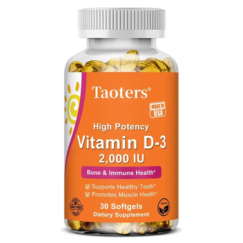 High Potency Vitamin D-3 2 000 IU - Promotes Muscle Teeth Bone and Immune Health