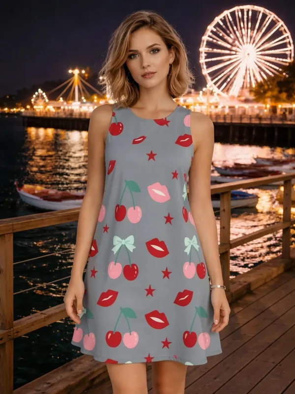 Womens Floral Sleeveless A Line Mini Dress Round Neck Fresh Sundress for Outdoor Brunch Beach Walk and Everyday Wear Comfort — image 11