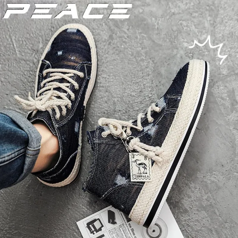 Men's Lightweight High-Top Canvas Sneakers Outdoor Casual Sports Shoes for Men — image 5