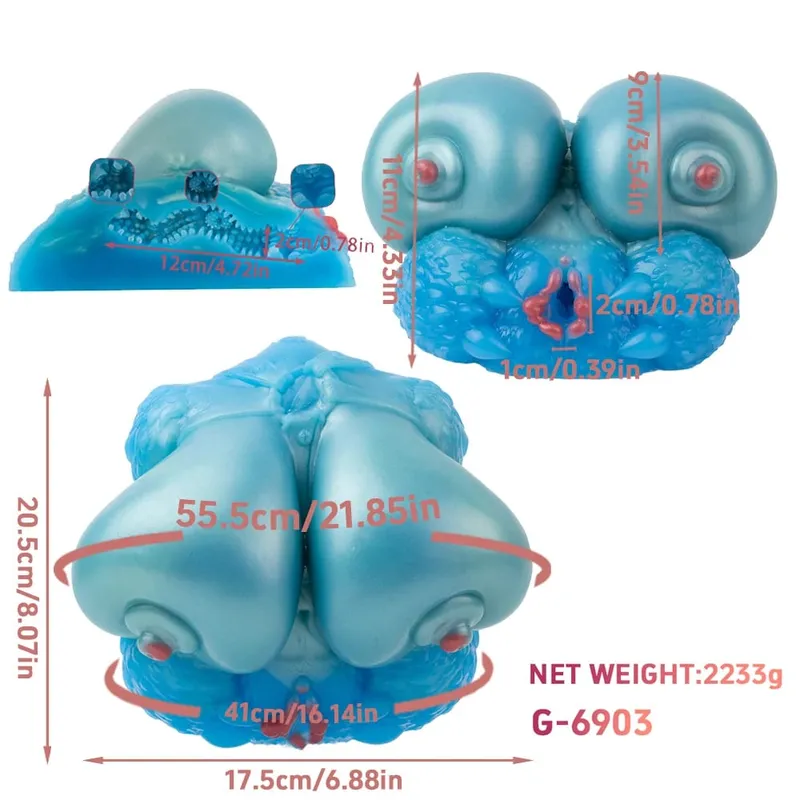 Large Breast Realistic Vagina Male Masturbator Soft Silicone Men's Onahole Penis Exerciser Pocket Pussy Adult Sex Toy — image 15