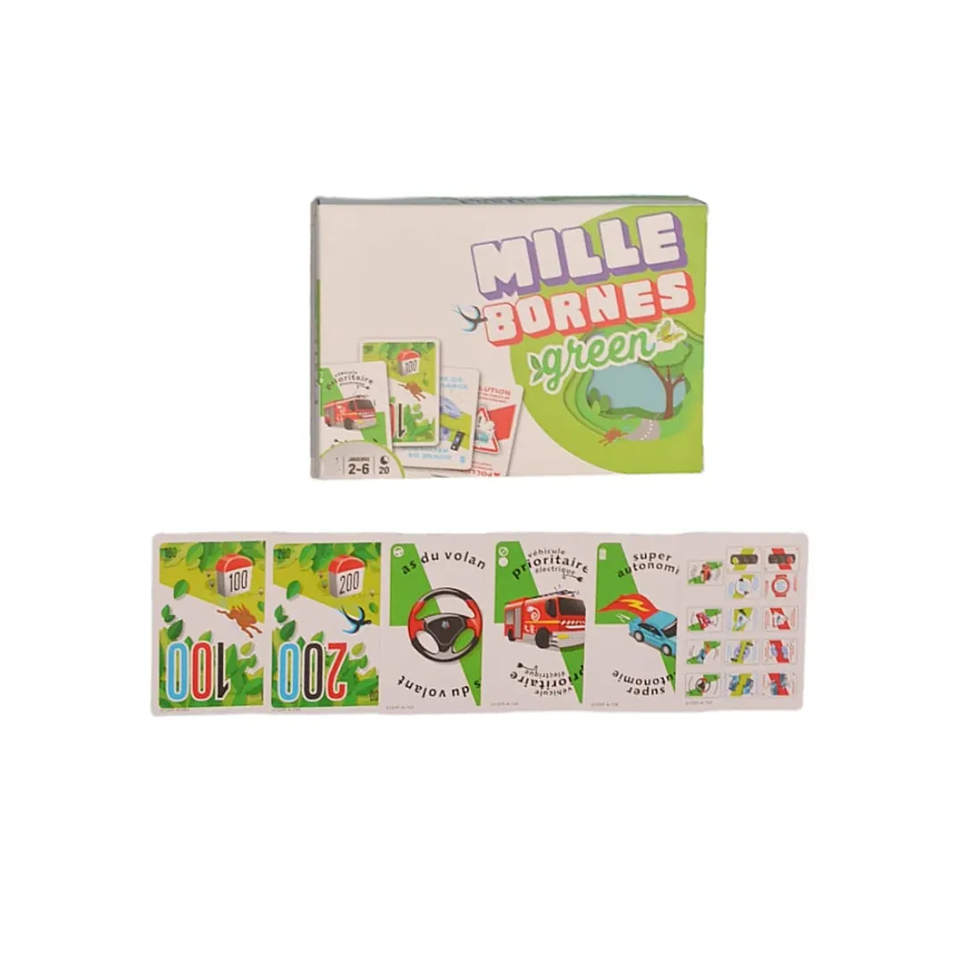 "Green Road Rally: a Eco-Themed Card Game of Miles & Strategy" French Version Board Game Eco-Themed Card Game Interactive Tabletop Game Party Gift Suitable for Christmas Halloween