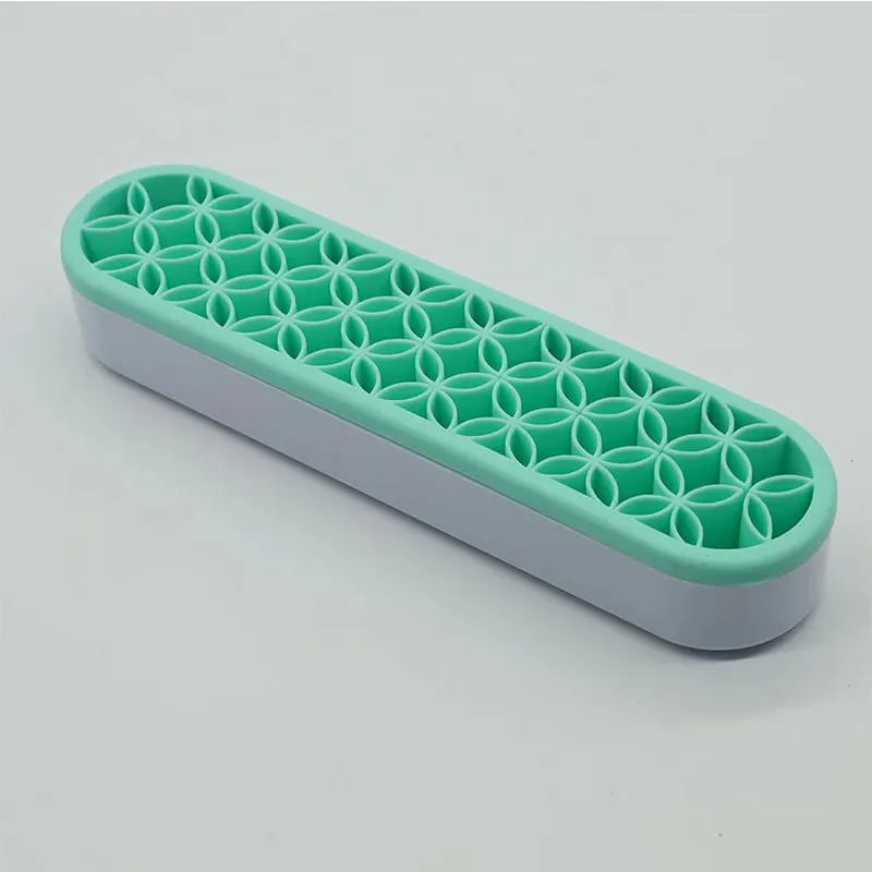 Silicone Makeup Brush Holder Stand Organizer Multifunctional Desktop Storage Rack Hole Design for Brushes Pens Pencils