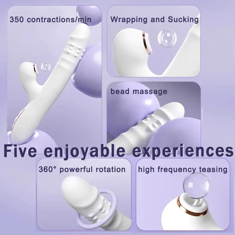 Dildo Sex Toys Vibrator Thrustingwith multiple vibration/sucking modes Multifunctional waterproof Thrusting with Licking — image 2