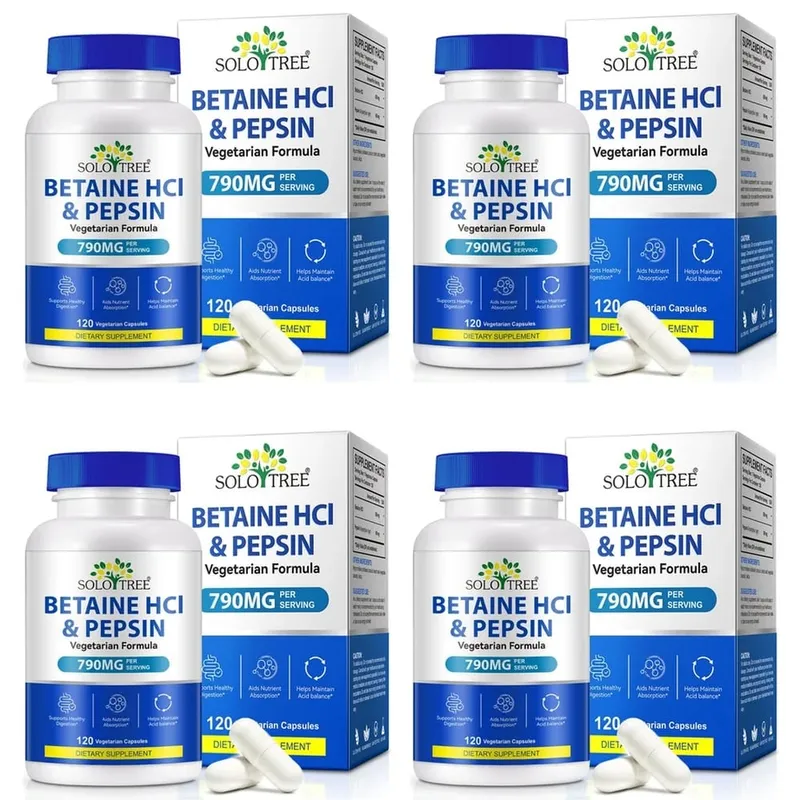 Betaine HCl Pepsin Capsules 790mg Vegetarian For Digestive Acid Balance & Nutrient Absorption Support Adult 120 Count — image 11