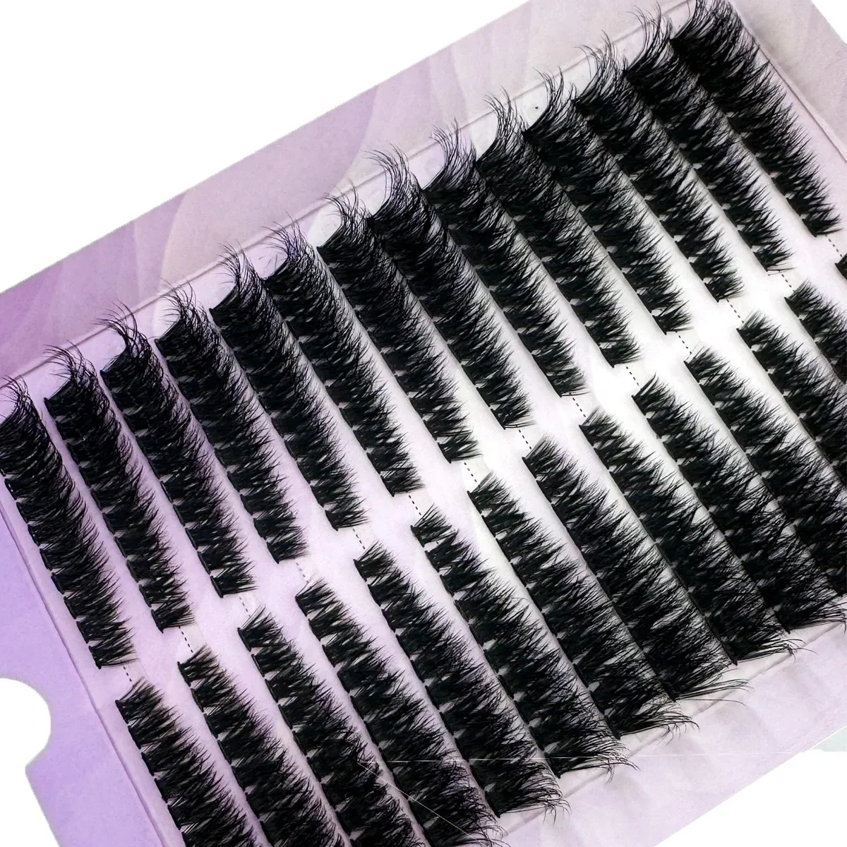14 rader Individuella franskluster med stor kapacitet DIY 50D/80D/100D Handgjorda fluffig volym lösögonfransar Cat Eye fransförlängning