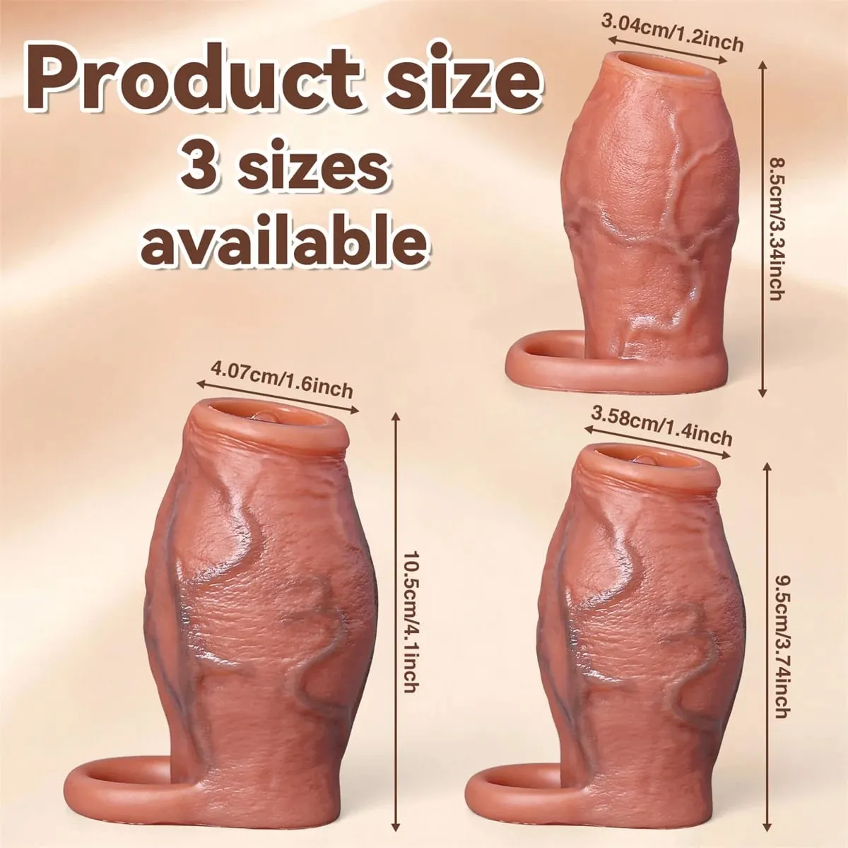 Skin Feeling Realistic Dildo Dick Pump Sleeve Enlargement Penis Covers Extender Men's Condoms Cock Ring Adult Sex Toy For Male — image 6