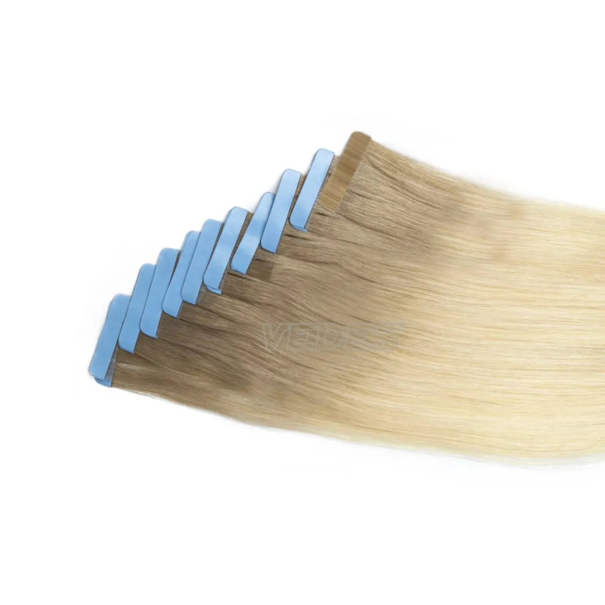 20Pcs 16" 20" Gradient Color Tape in Hair Extensions Human Hair Seamless Tape Hair Extensions 4x0.8cm Skin Weft PU Tape On Hair