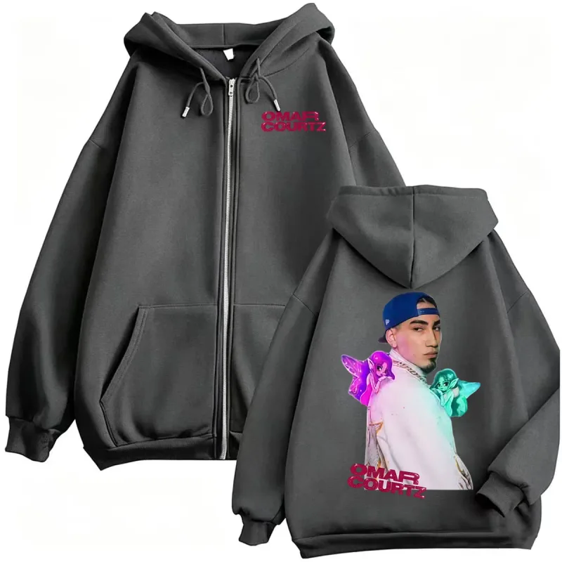 Omar Courtz Por Si Manana No Estoy Tour 2026 Zipper Hoodies Men Women Fashion Hip Hop Classic Jacket Sweatshirt Coats Streetwear — image 4