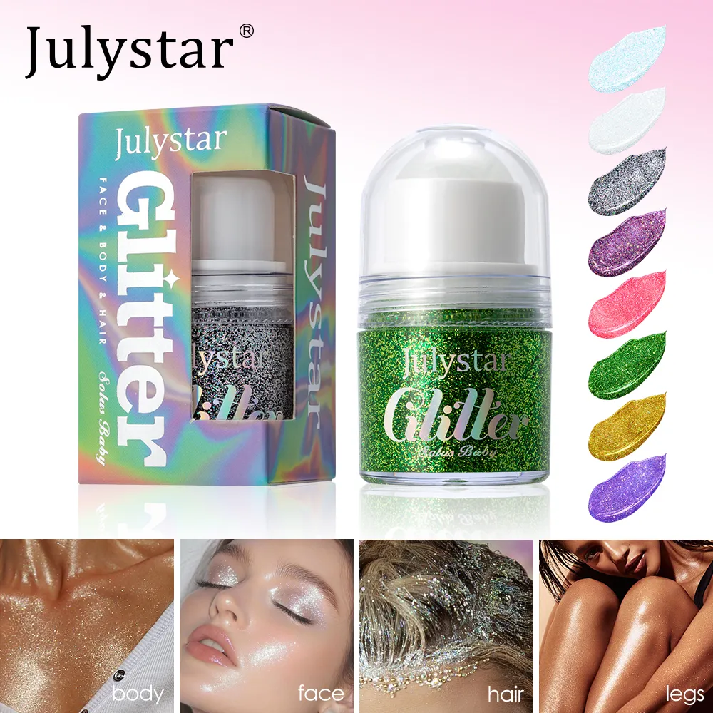 Rolling Sequins Glitter Gel Face Body Painting Shiny Liquid Green White Pearl Gloss Eye Shadow Brighten Stage Makeup Decoration