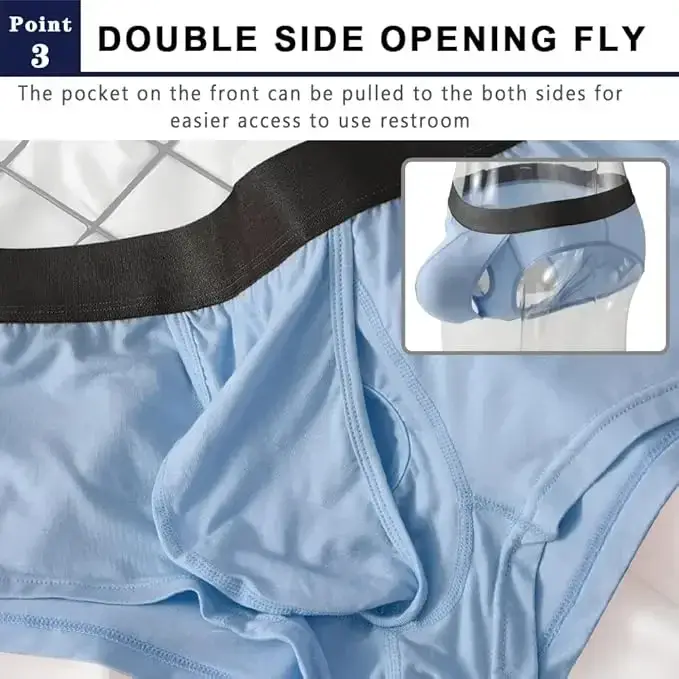 Mens Bamboo Fibers Athletic Quick Dry Breathable Separate Pouch Underwear Fly Front Dual Pouch Trunks Bulge Enhancing Comfortabl — image 4