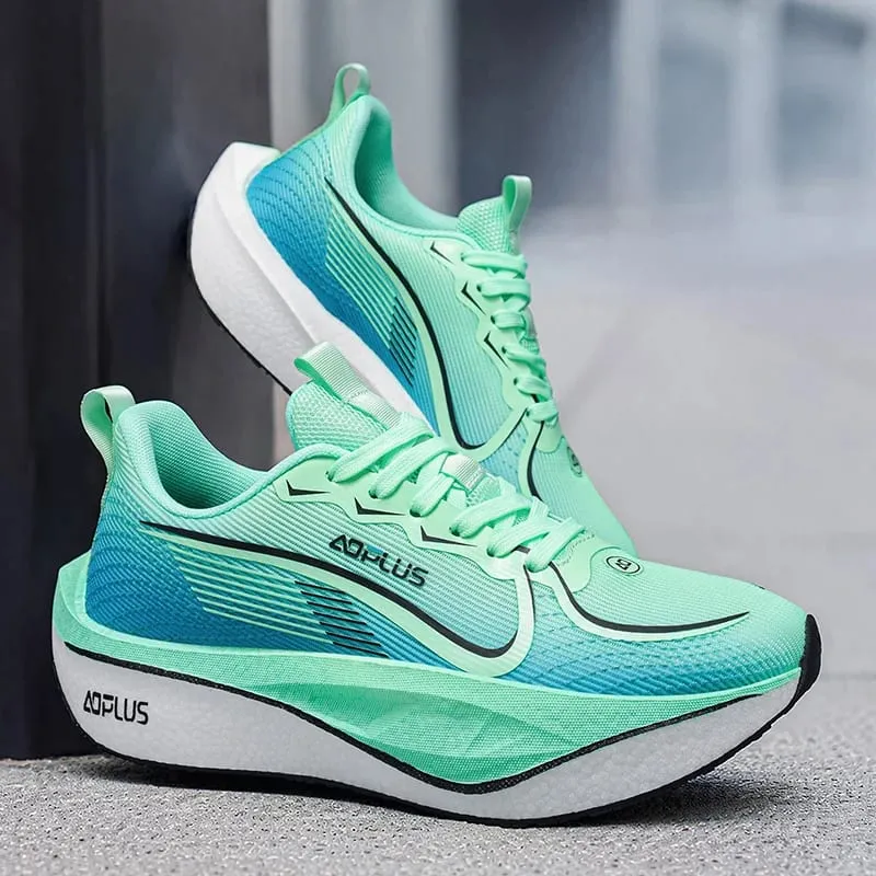 Men Marathon Running Shoes Sports Walking CarbonPlate Breathable Lightweight Comfortable Women Athletic Casual Sneakers Outdoor