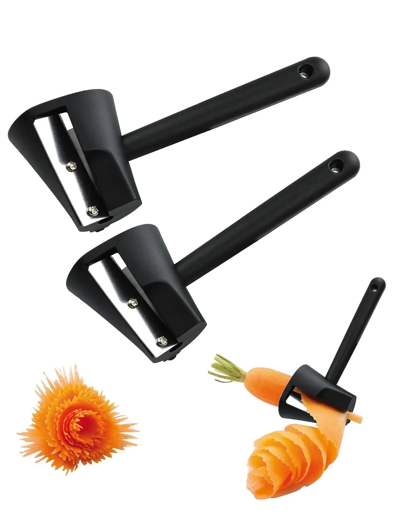 Vegetable Curler Peeler Fruit Carving Tools Carrot Sharpener for Garnishing Design Cutting Slicer Shaver for Carrots Vegetables — image 2