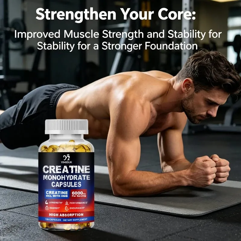 Cápsulas de creatina de alta absorción con creatina mixta, vitamina E, estimulan el crecimiento muscular, extienden el entrenamiento y aceleran la recuperación
