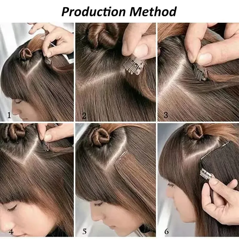 Synthetic 24inch Clips in Hair Extensions Long Straight Hairstyle Blonde Black Hairpieces Heat Resistant False Hair Daily Use — image 5