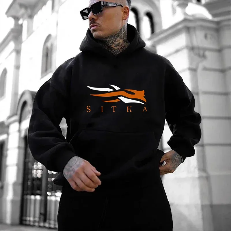 2026 New SITKA Letter Printed Fashion Men's Street Harajuku Y2K Autumn/Winter Hoodie Hip Hop Warm Sports and Leisure Clothing — image 4