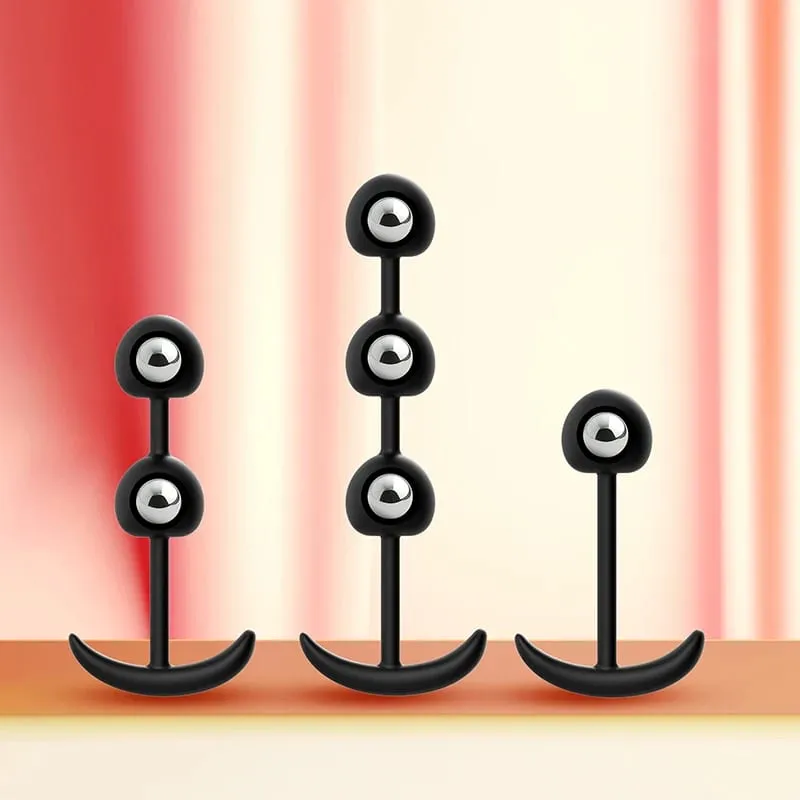 【S】Wearable Anal Plug with Built-In Steel Balls Vaginal Butt Plug Anal Dilator Prostate Massage G Spot Stimulator Adult Sex Toy