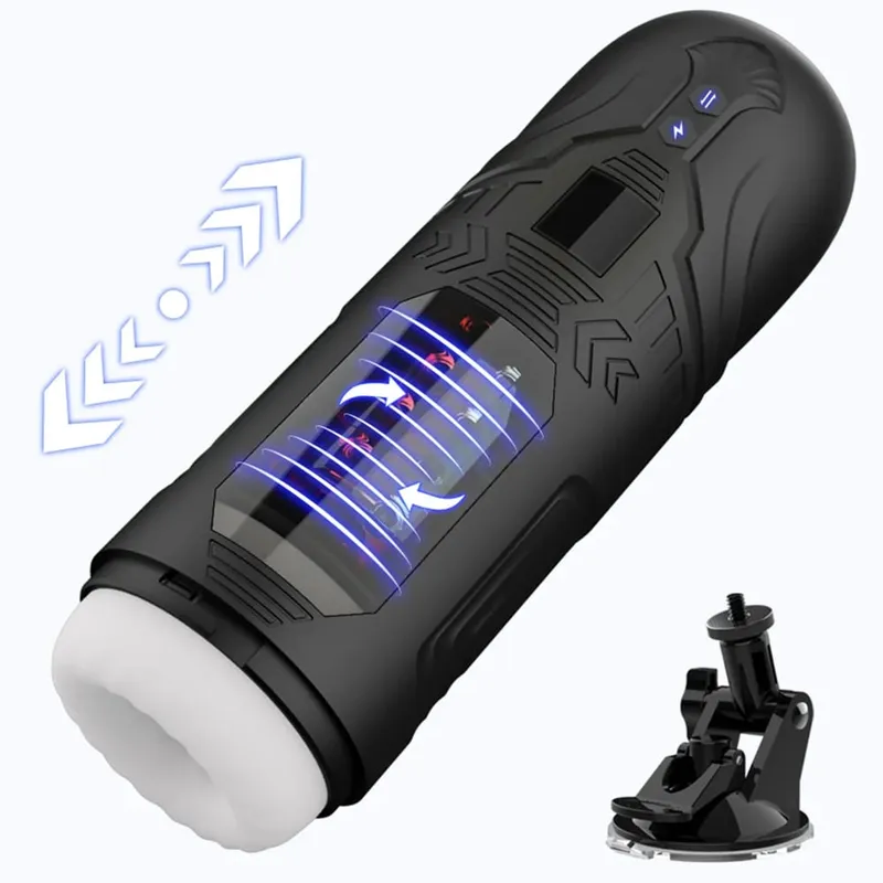 Telescopic Rotation Masturbator Cup Penis Pump for Men Blowjob Vagina Adult Sex Toy Piston Automatic Thrusting Male Mastubator — image 1