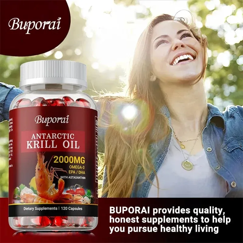 Huile de Krill Antarctique 2000MG - Contient de l'astaxanthine favorise le métabolisme antioxydant de la santé du cerveau et du cœur et renforce l'immunité — image 6