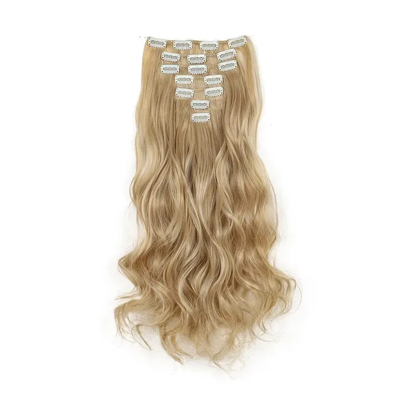 Clip In Hair Extensions 7 PCS Full Head 18Inch Long Curly Wavy Synthetic Hair Pieces Natural Wavy For Women GirlsHair cosplaywig — image 15