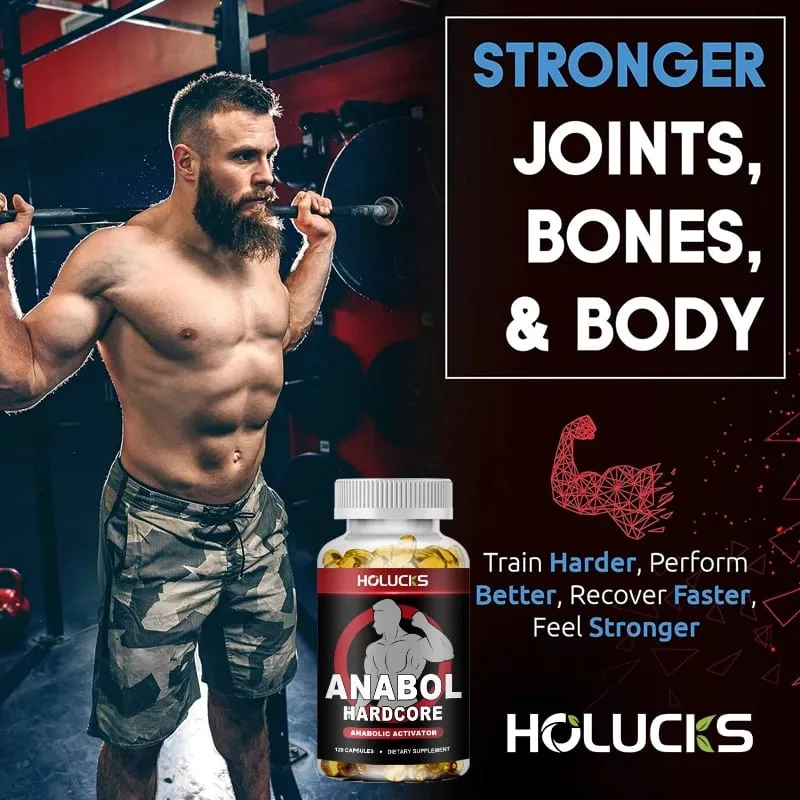 Anabol Hardcore Anabolic Activator Capsules Support Muscle Building Strength Gains & Fat Shredding for Athletes