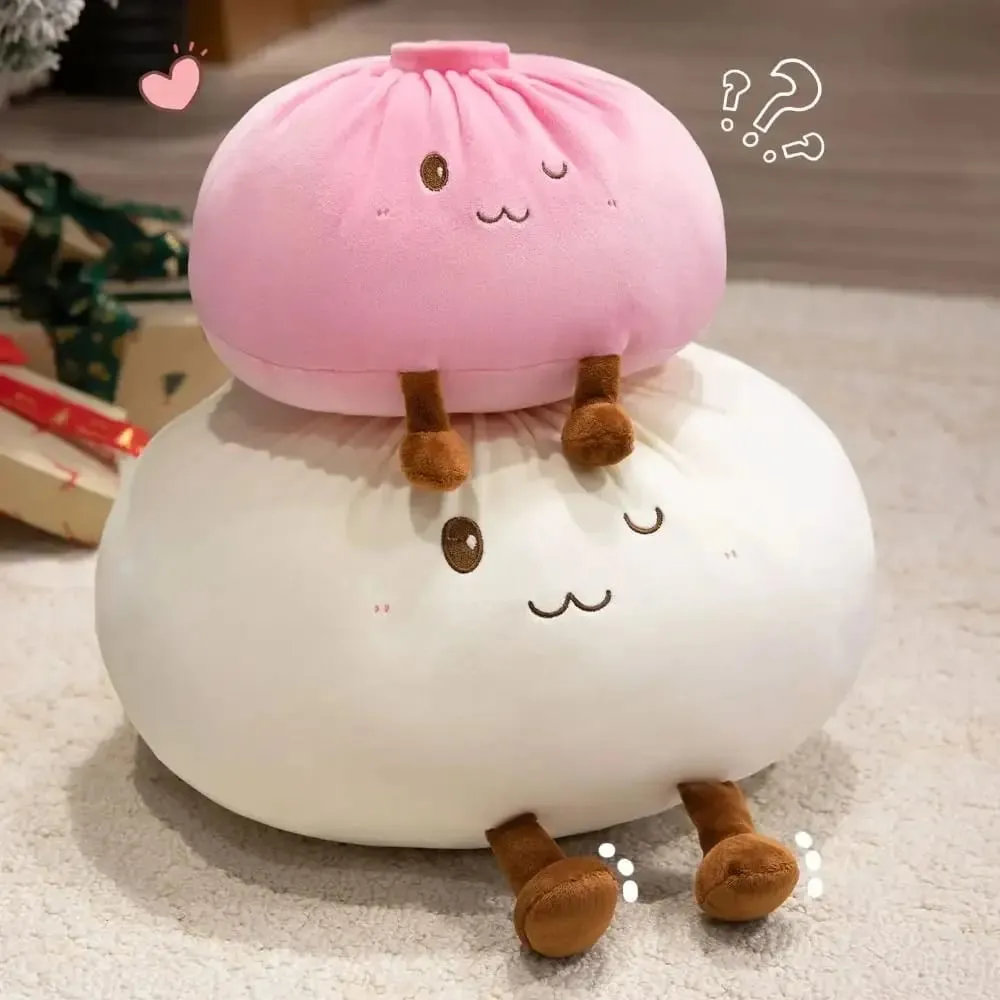 Super Soft Plush Material Steamed Bun Plush Pillow PP Cotton Filled Stress Relief Dumpling Plush Toy Fluffy Comfortable