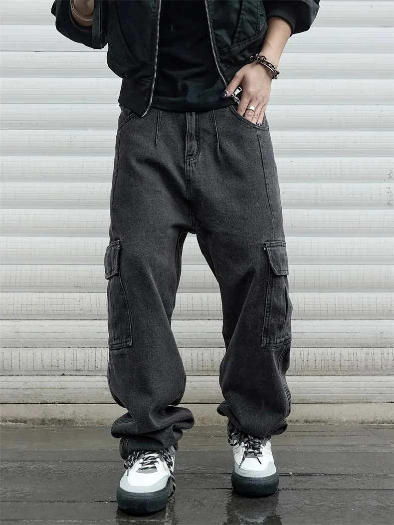 Y2k New Baggy Jeans Male Hip Hop Harajuku Trousers Wide Leg Denim Pants Men's Jeans Streetwear Korean Oversize Cargo Pants — image 9