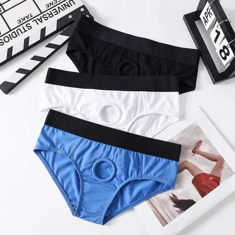Men Front Hollow No Pouch Briefs Underwear Gay Erotic Lingine Panties Nightwear Hollow Out Open Front Underpants — image 8