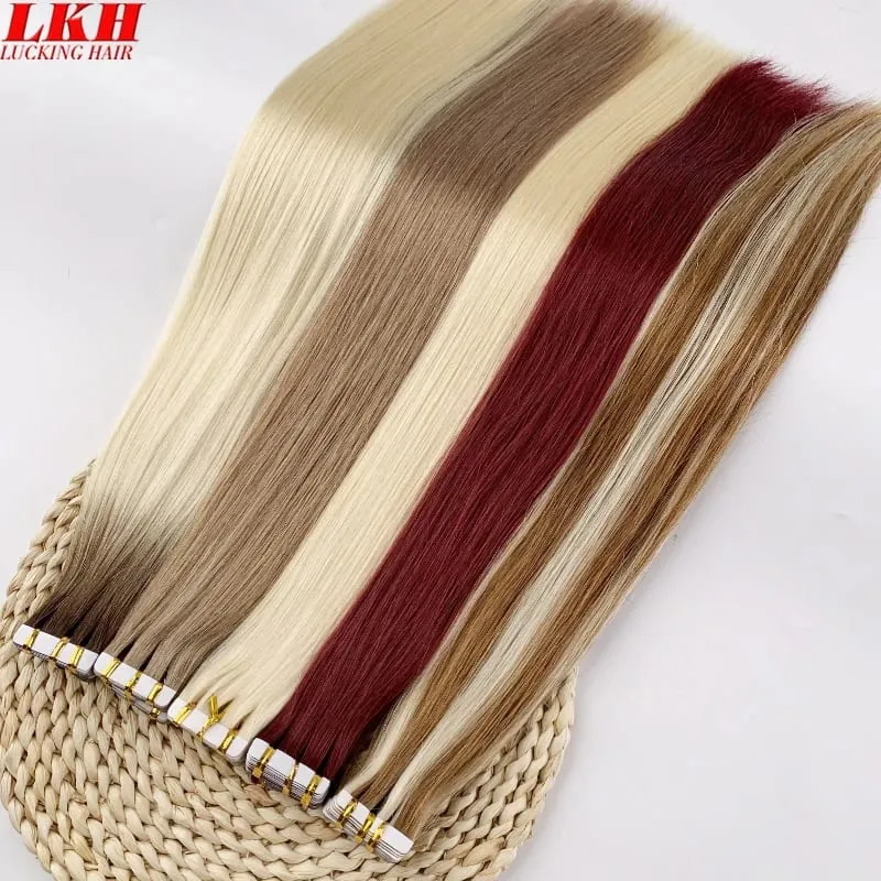 Double Drawn European Wholesale Tape in Extensions Invisible Cuticle Aligned Remy Tape in Hair Extensions 100% Human Hair