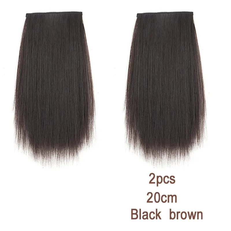 2pcs Synthetic Overhead Hair Clip Style Hair Invisible Extension Increases Hair Volume Hair The Top of Hairpiece for Women — image 12