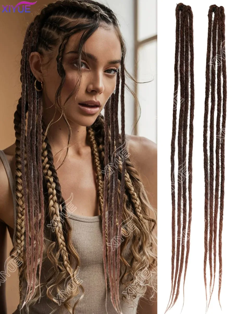 24 Inch Synthetic BB Clip Dreadlock Hair Extensions Dreadlock Extensions Hip-hop Ombre Hair Extensions African Tribe Style XY