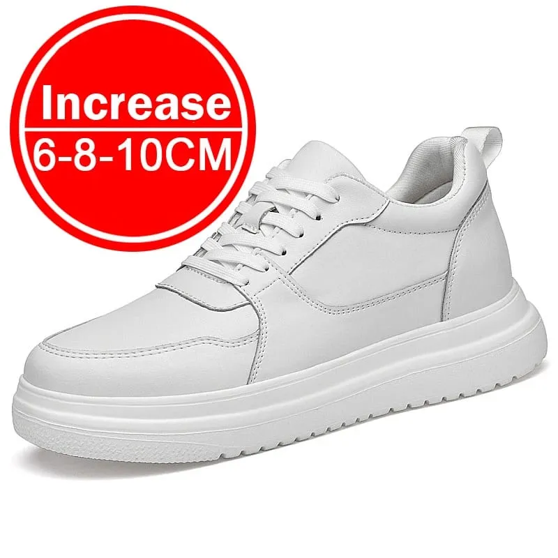 Plus Size37-46 Lift Sneakers Man Elevator Shoes Height Increase Insole 8cm White Black Taller Shoes Men Leisure Fashion sneakers