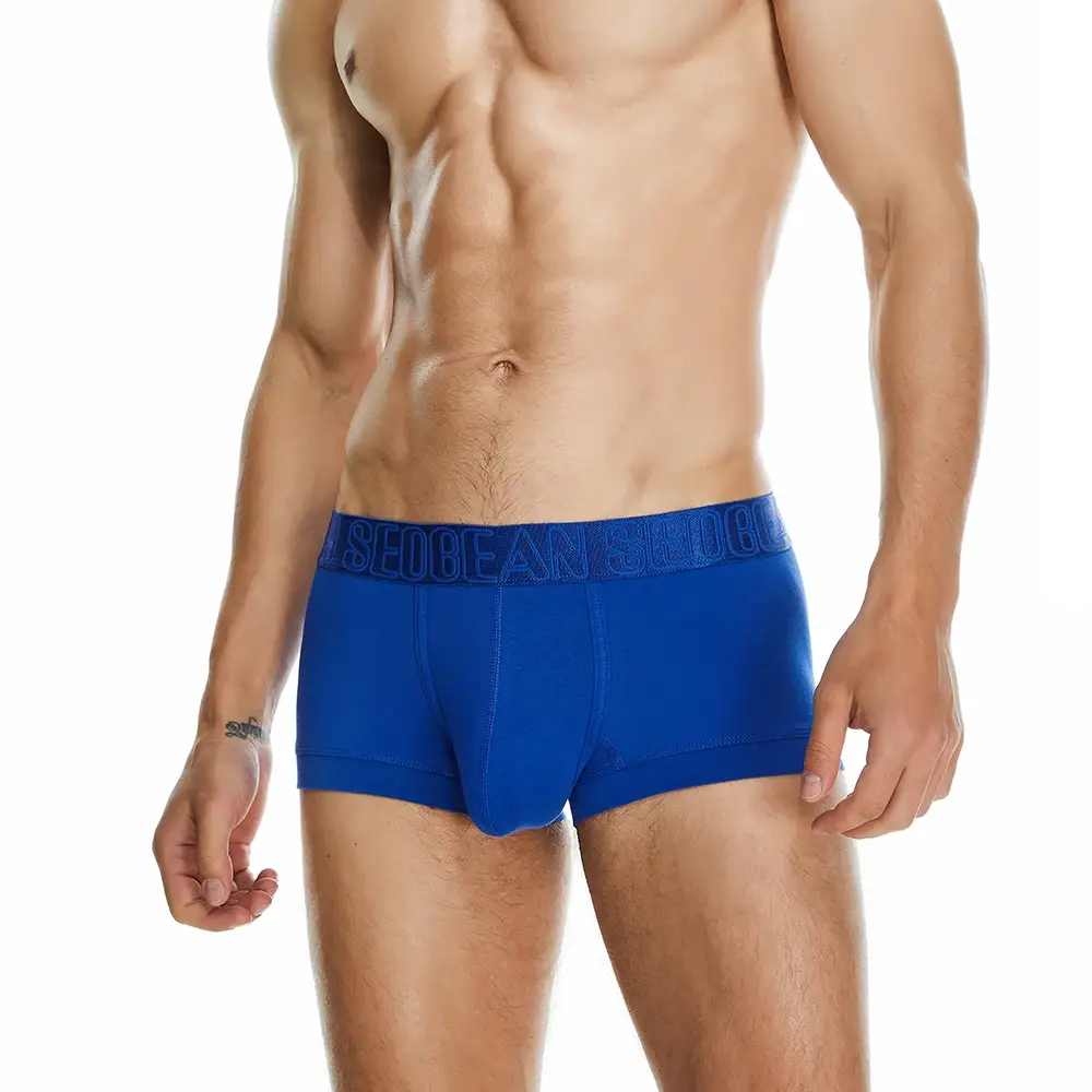 Men's Breathable Cotton Boxer Shorts U-Convex Pouch Low-Waist Soft Stretch Underwear for Daily Casual & Intimate Wear