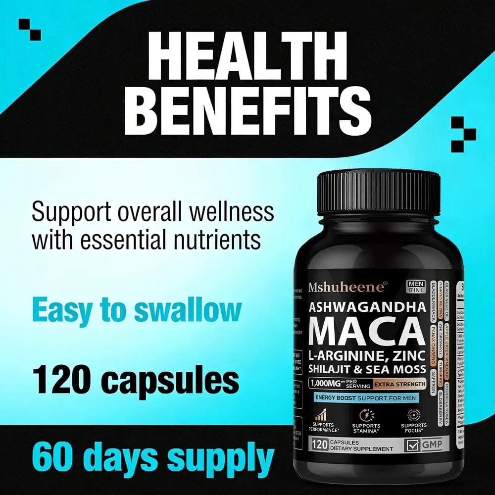 Enhancing Supplement Blend - L-Arginine + Maca + Ashwagandha Stamina Muscle Growth Vascular Function Blood Circulation — image 2