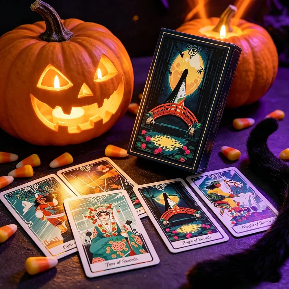 Hot-selling Tarot Cards A 78 Deck English Visions Divination Edition Borad Playing Games,Halloween and Christmas Games — image 5