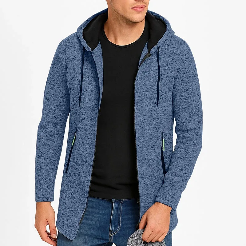 Men Sweatshirts Casual Hooded for Men with Zip Pockets Full Zip Long Sleeve Sweatshirt Sports Hooded Jacket Oversize Outerwear — image 5