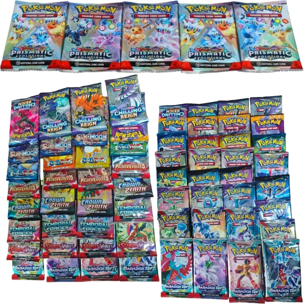 10 Pokémon Card Packs Bright Stars 151 Prismatic Evolutions PALDEAN FATES English Reinforcement Battle Transaction Card Gift — image 6