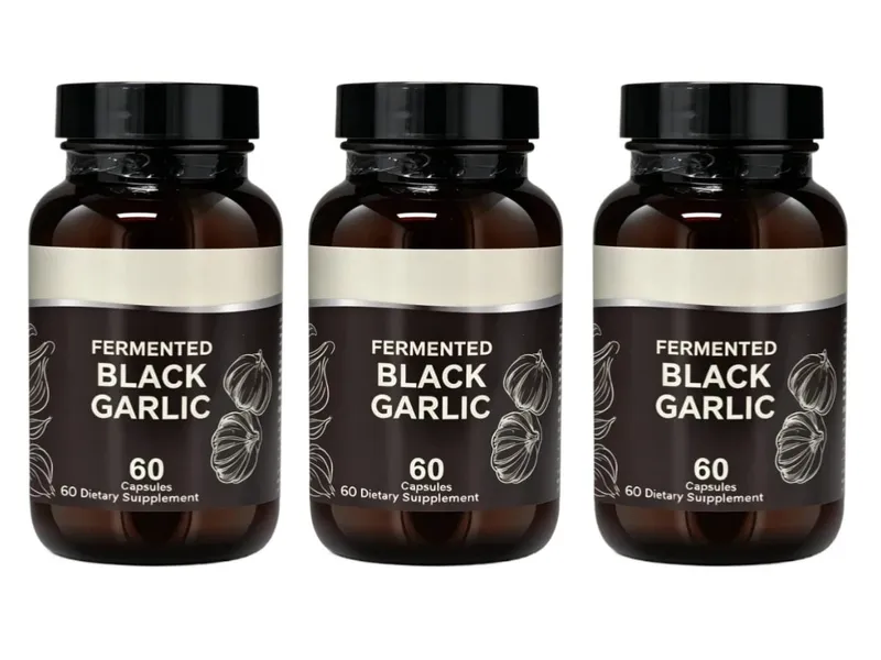Fermented Black Garlic Capsules for Adults - Supports Overall Wellness Circulation & Antioxidant Health 60 Capsules Non-GMO