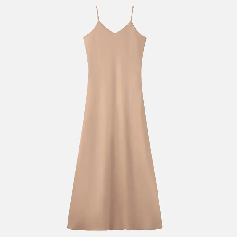 AS 2024 Pakaian Wanita Atasan Bungkus Close-Fit Berusuk Melar Tinggi + Gaun Satin Matte Set Pencocokan Maxi (Dikirim Dalam 1 Hari) — image 14