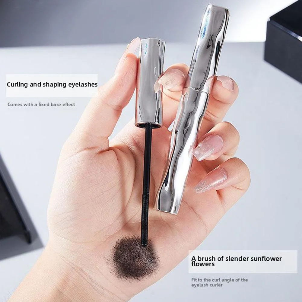 ZkYo Steel Tube Eyelash Primer Natural Black Mascara 3D Thick And Fluffy Waterproof Non-Smudging Women Eye Makeup