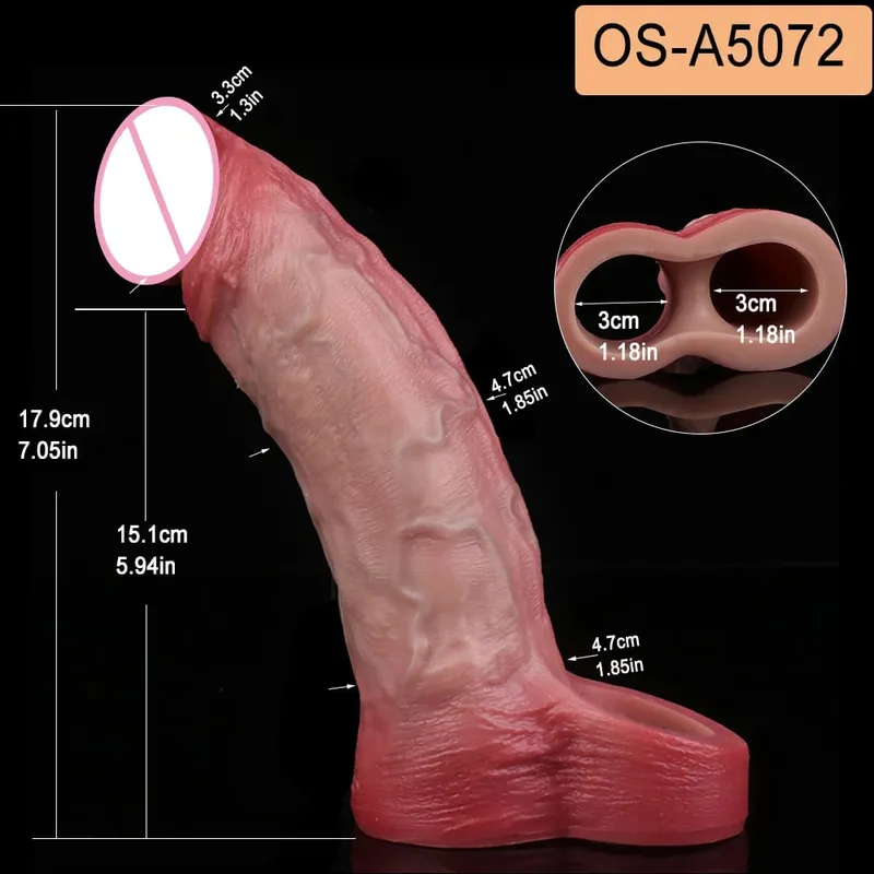 Close Head Realistic Penis Sleeve Sex Toys for Men Delay Ejaculation Dick Extender For Couples Sex Pleasure Sexshop