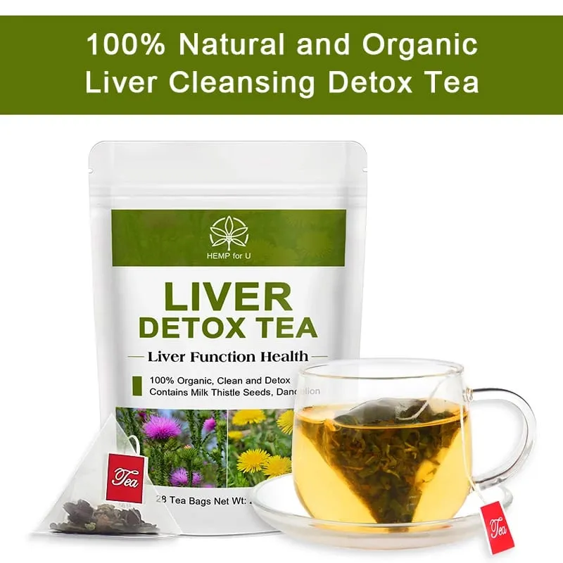 Detoks Hati Sokongan Herba Semulajadi dan Organik Membersihkan Teh Detoks Haba untuk Membaiki Sistem Metabolisme Lemak Badan