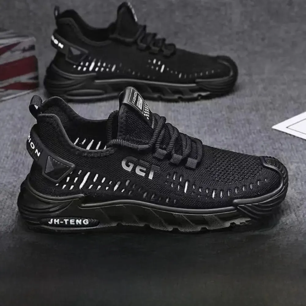 New Breathable Men's Casual Sneakers Anti-slip Lace Up Running Shoes Soft-soled Wear-resisting Slip-on Fashion Sneaker for Men — image 3