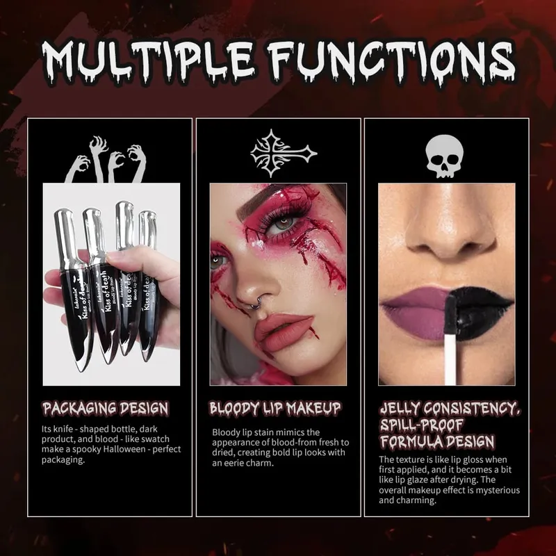 5pcs Halloween Makeup Kit Temporary Hair Color Spray Face Body Paint Stick Eyeshadow & Lip Makeup Set Festival Party Cosmetics