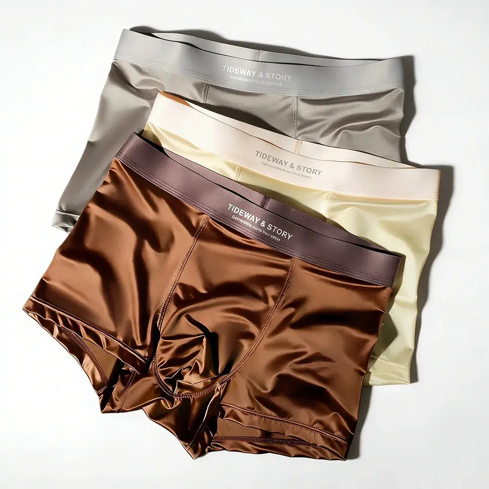 2026 New Mens Boxer Briefs Ice Silk Underwear for Men Breathable Moisture Wicking Mid Waist Solid Boxer Shorts 8pcs Wholesale — image 2