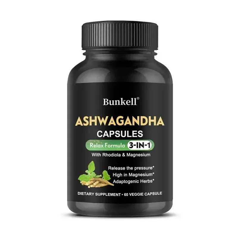 자연적인 기분 스트레스 초점 뇌 에너지 수면 건강 지원을 위한 마그네슘이 함유된 순수 Ashwagandha 뿌리 추출물 캡슐 — image 9