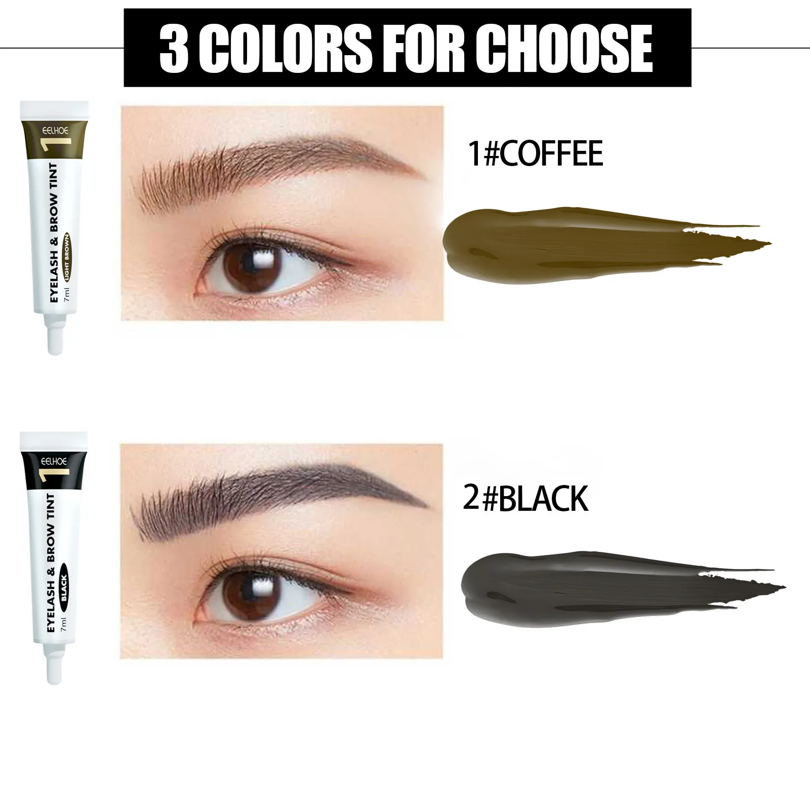 Eelhoe 2-en-1 ensemble de teinture de cils sourcils Lastin nourrissant soin des yeux maquillage durable Lifting imperméable cils plus épais Kits de teinture