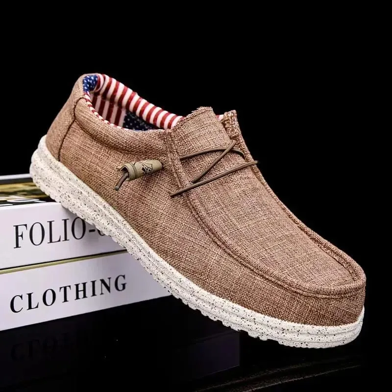 Men's Fashion Canvas Loafers Comfortable Lightweight Breathable Men's Casual Shoes Flat Slip-on Driving Shoes Man 2025 — image 10