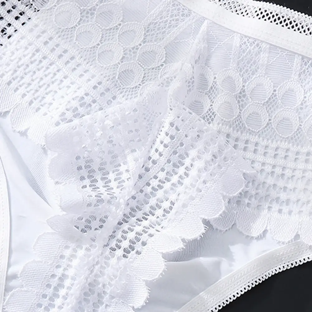 1pc hommes Sexy dentelle slips sans couture glace soie sous-vêtements en string 3D renflement poche solide string haute élastique respirant culotte