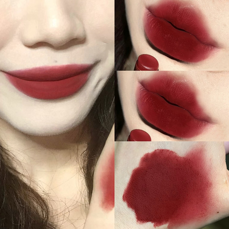 Waterproof Velvet Lipstick Easy To Wear Long-lasting Lipstick Matte Nude Coffee Lip Glaze Non-stick Cup Makeup Lip Tint Cosmetic