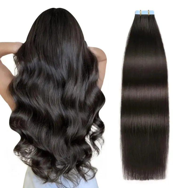 Tape in Hair Extensions Human Hair Seamless Tape in Hair Extensions Invisible Tape ins Virgin Remy Human Hair 50g/pack